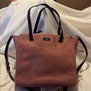 Kate Spade Tan Tote Bag with Black Straps